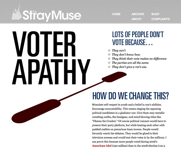 The Pros and Cons of Art-Directed Blogs thestraymuse voterapathy