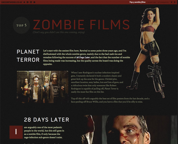 The Pros and Cons of Art-Directed Blogs gregorywood top5zombiefilms