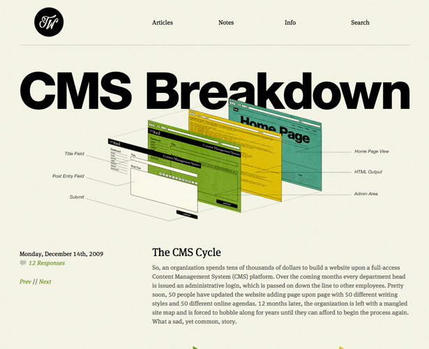The Pros and Cons of Art-Directed Blogs trentwalton cmsbreakdown