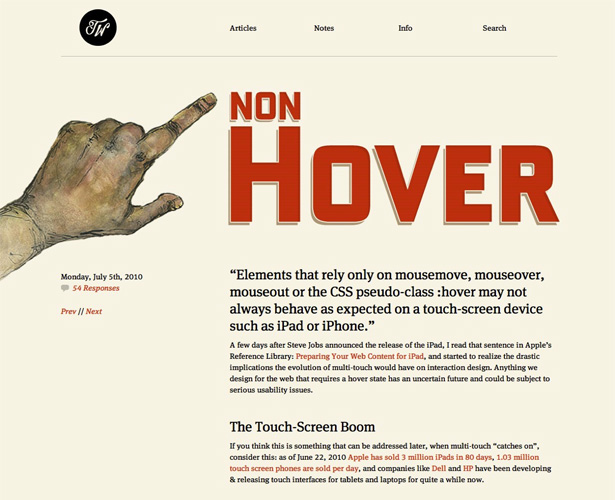 The Pros and Cons of Art-Directed Blogs trentwalton nonhover