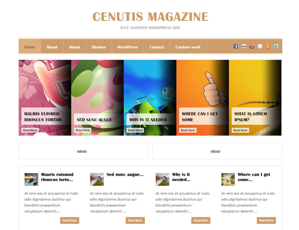 50+ New WordPress Themes: March 2011 cenutismagazine
