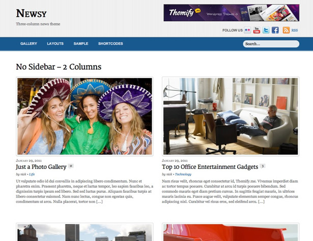 50+ New WordPress Themes: March 2011 newsy