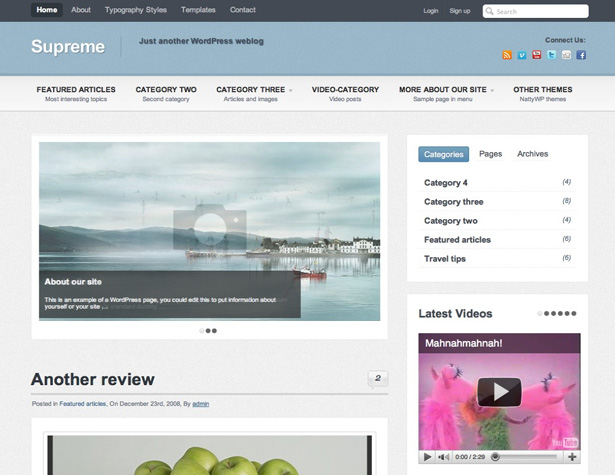 50+ New WordPress Themes: March 2011 supreme