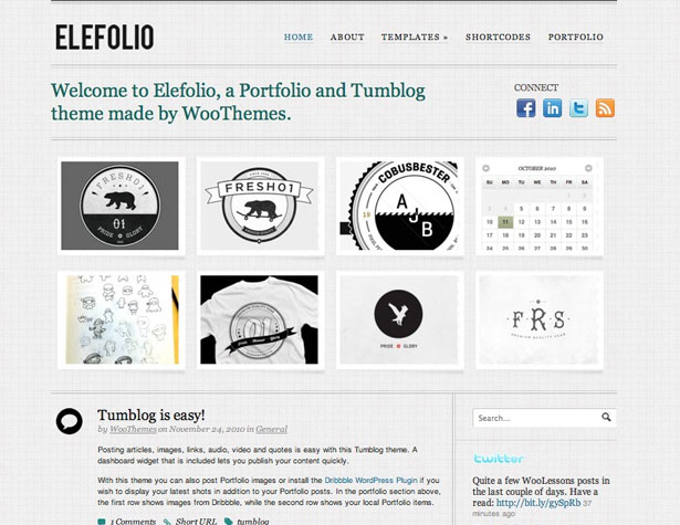 50+ New WordPress Themes: March 2011 elefolio