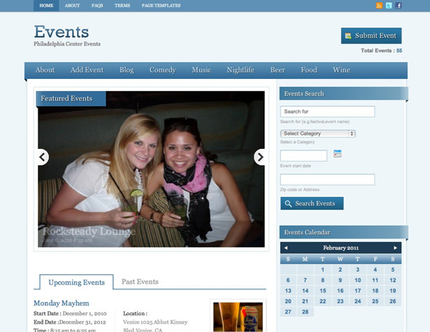50+ New WordPress Themes: March 2011 events 2