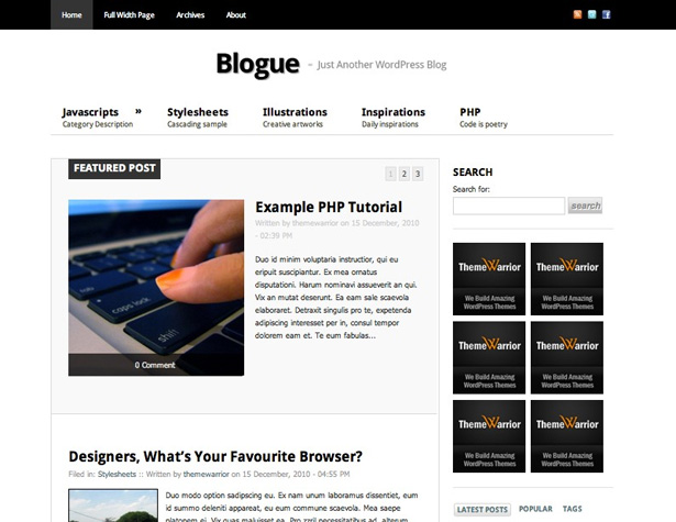 50+ New WordPress Themes: March 2011 blogue