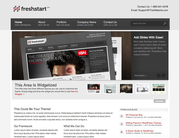 50+ New WordPress Themes: March 2011 freshstart