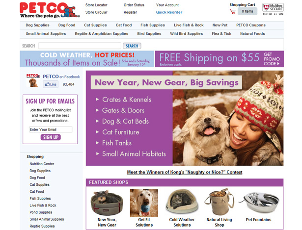 The 80/20 Rule Applied to Web Design Petco full website