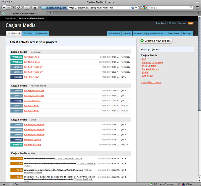 6 Time-Tested Applications for Freelance Web Designers basecamp 5