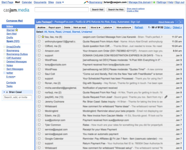 6 Time-Tested Applications for Freelance Web Designers gmail 7