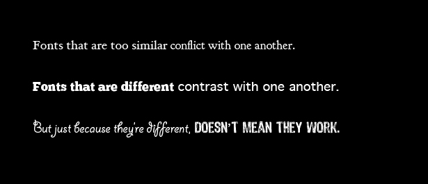 Eight Ways to Combine Typefaces conflict contrast