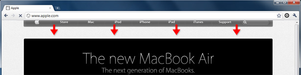 Changes to the Apple.com Design The animated entry of the nav bar