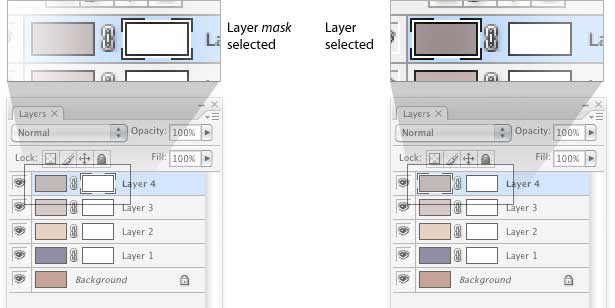 Applying Color Schemes Requires Seeing Them Anew diagram of the layer mask, not the layer, selected