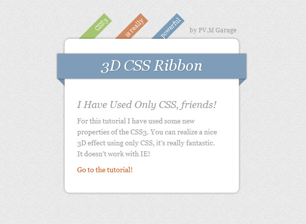 50+ Awesome CSS3 Techniques for Better Designs ribbon 1