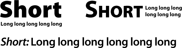 Create Headings With Big and Small Overlapping Text three examples of other ways to match big and small titles