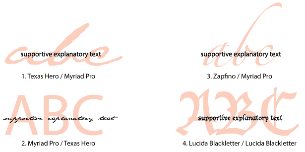 Create Headings With Big and Small Overlapping Text examples of how inappropriate typefaces cause problems