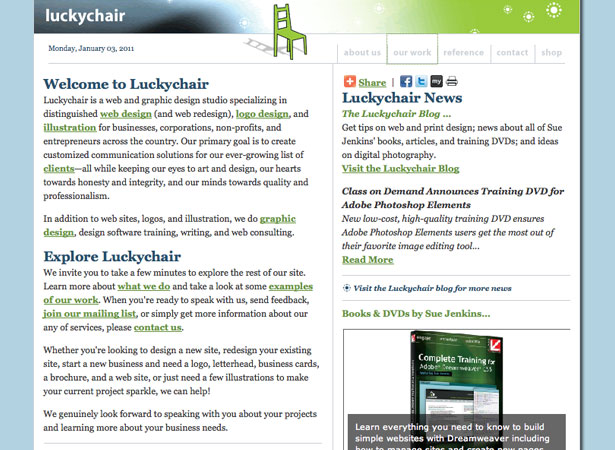 Web Design Predictions for 2011 Sue Jenkins Lucky Chair