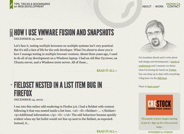 Web Design Predictions for 2011 Jonathan Snook CA