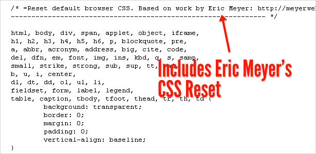 Twenty Ten Includes Eric Meyer's CSS Reset Twenty Ten Includes Eric Meyer's CSS Reset