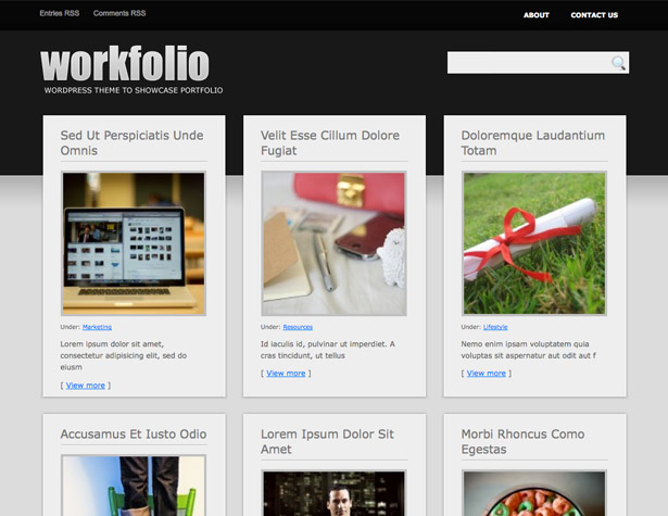 45+ New WordPress Themes: October 2010 workfolio