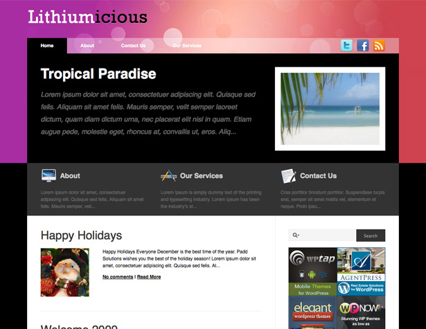 45+ New WordPress Themes: October 2010 lithiumicious