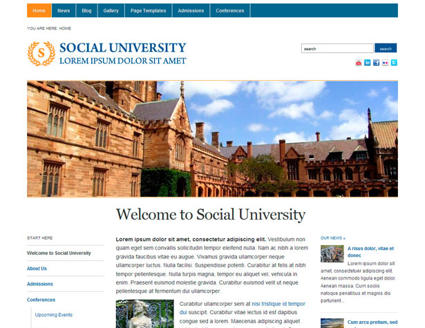 45+ New WordPress Themes: October 2010 academica