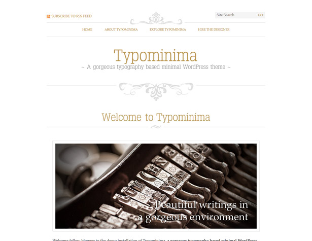 45+ New WordPress Themes: October 2010 typominima