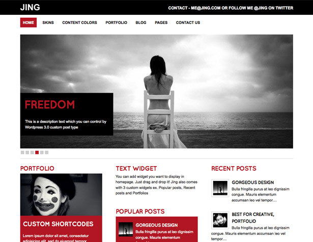 45+ New WordPress Themes: October 2010 jing