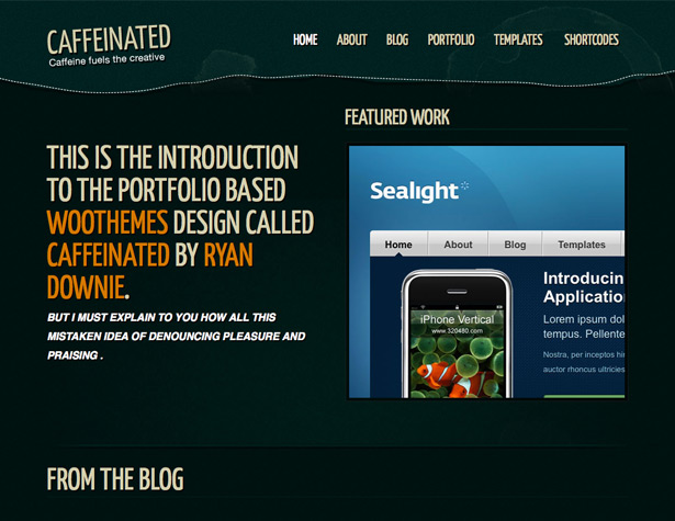 45+ New WordPress Themes: October 2010 caffeinated