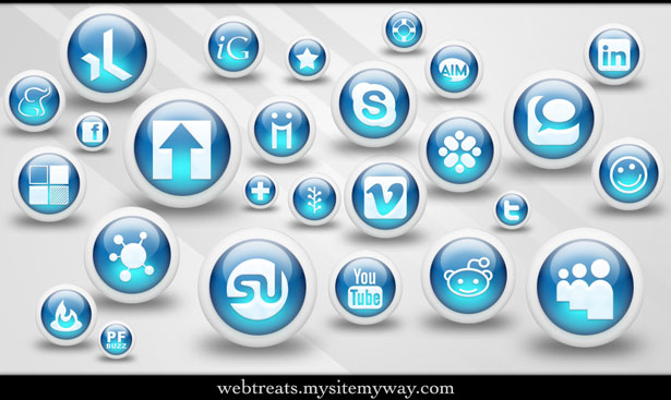 Ultimate Collection of Social Media Icons glossyblueorbs