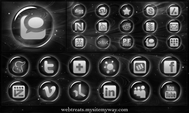 Ultimate Collection of Social Media Icons silverinlayglass