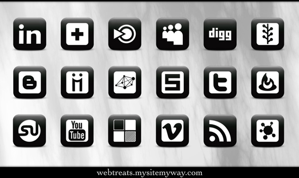 Ultimate Collection of Social Media Icons matteblack