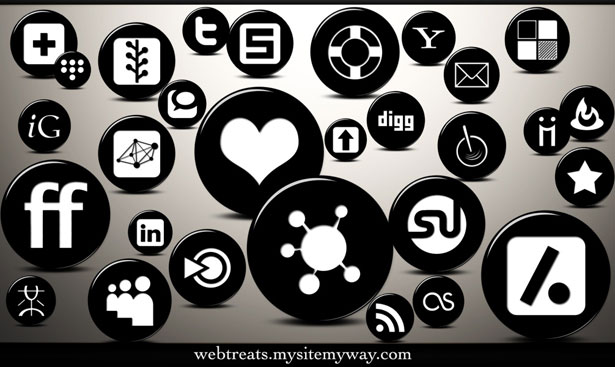 Ultimate Collection of Social Media Icons 3dblackbutton