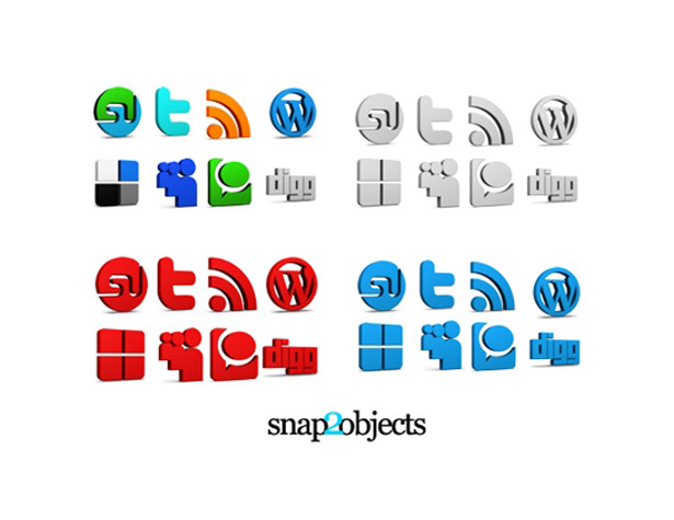 Ultimate Collection of Social Media Icons 3dicons