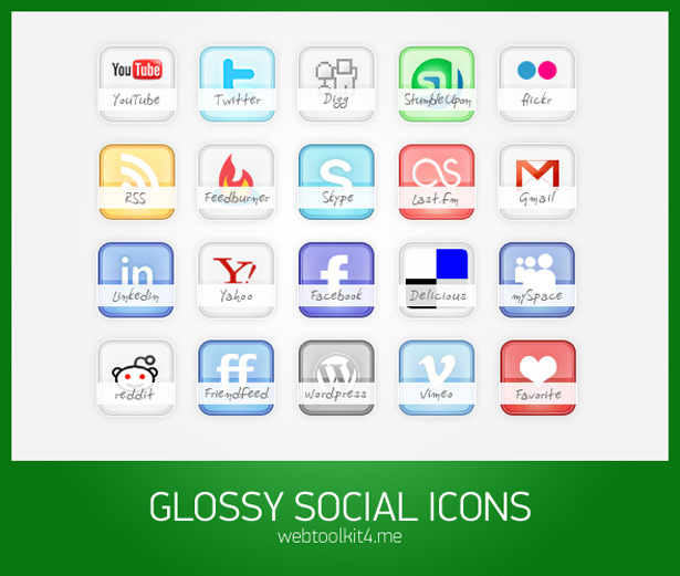 Ultimate Collection of Social Media Icons freeglossysocial