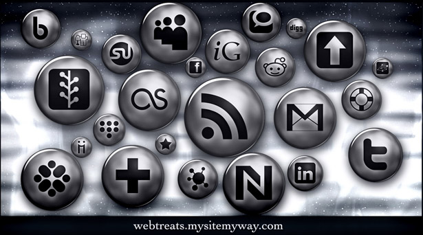 Ultimate Collection of Social Media Icons silverbuttons