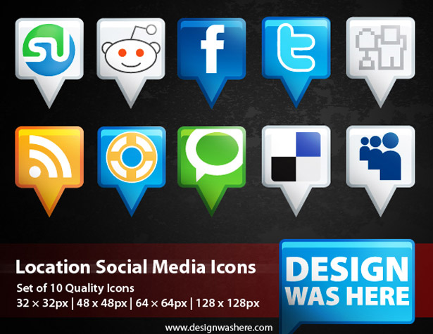 Ultimate Collection of Social Media Icons location