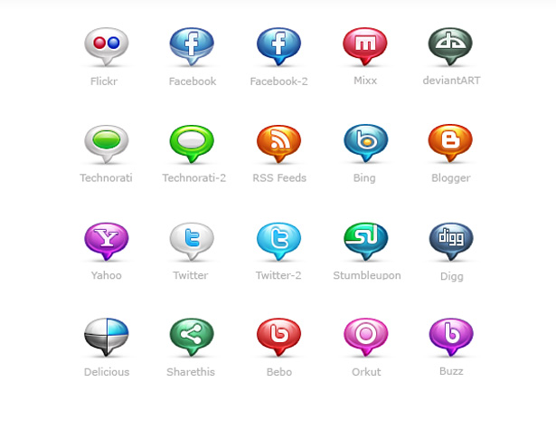 Ultimate Collection of Social Media Icons bubblicons