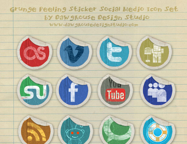 Ultimate Collection of Social Media Icons grungepeelingstickers