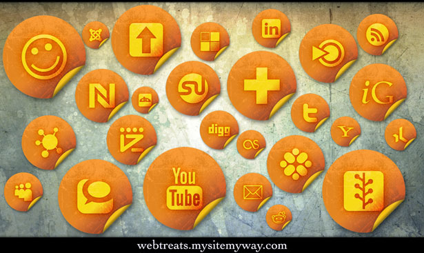 Ultimate Collection of Social Media Icons orangegrunge