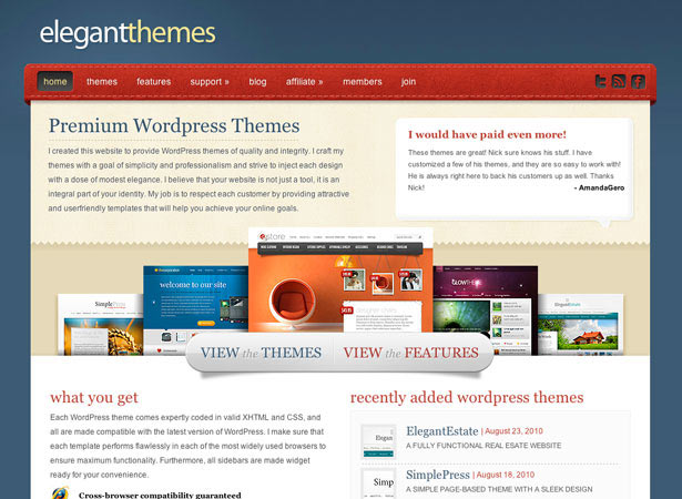 10 Places to Buy Professionally Designed WordPress Themes elegant themes