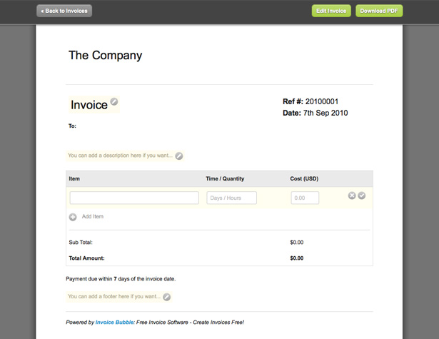 20+ New Apps and Websites for Designers <br/> Sep. 2010 invoicebubble