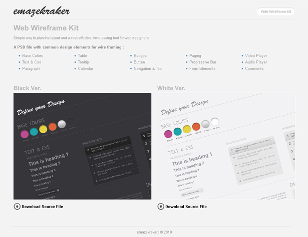 20+ New Apps and Websites for Designers <br/> Sep. 2010 webwireframekit
