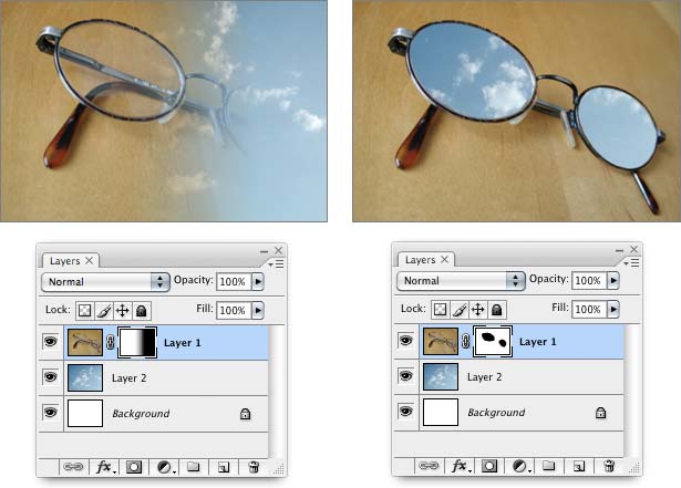 Editing Opacity With Layer Masks sample sky glasses