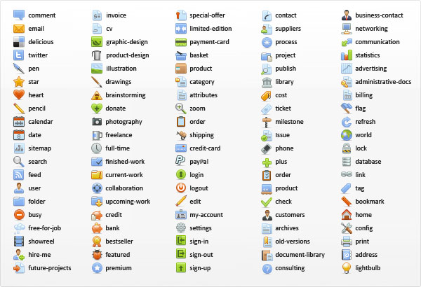 A Collection of Mini Icon Sets essen
