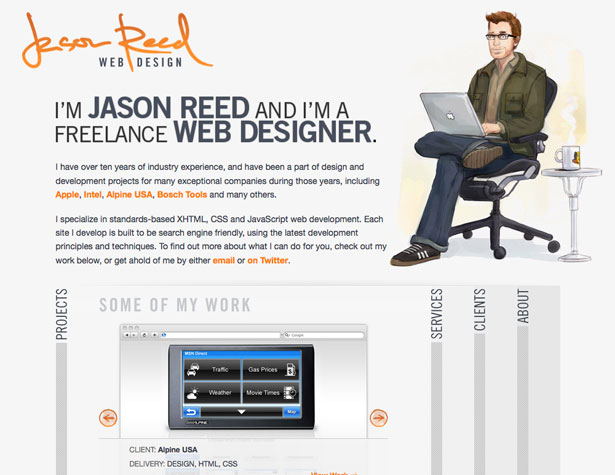 A Showcase of Single Page Websites jasonreed