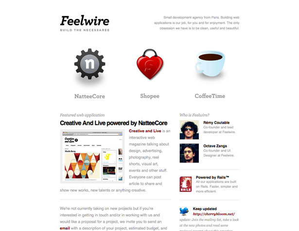 A Showcase of Single Page Websites feelwire