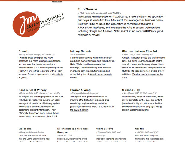 A Showcase of Single Page Websites javanmakhma