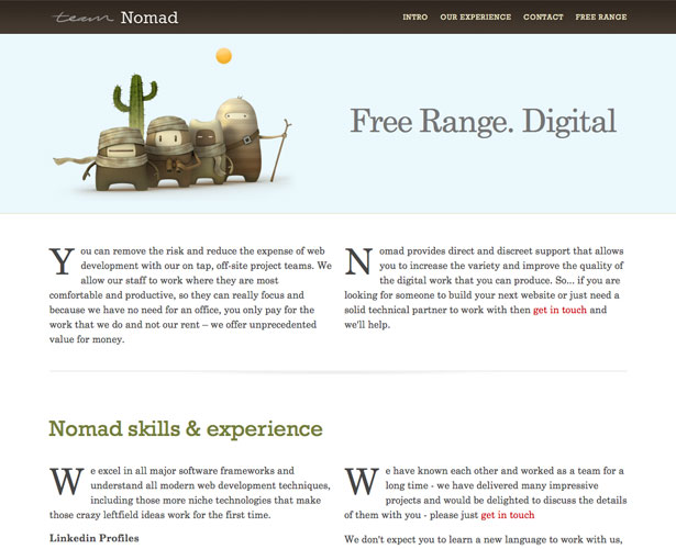 A Showcase of Single Page Websites teamnomad