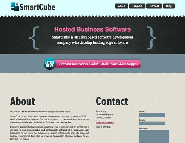 A Showcase of Single Page Websites smartcube